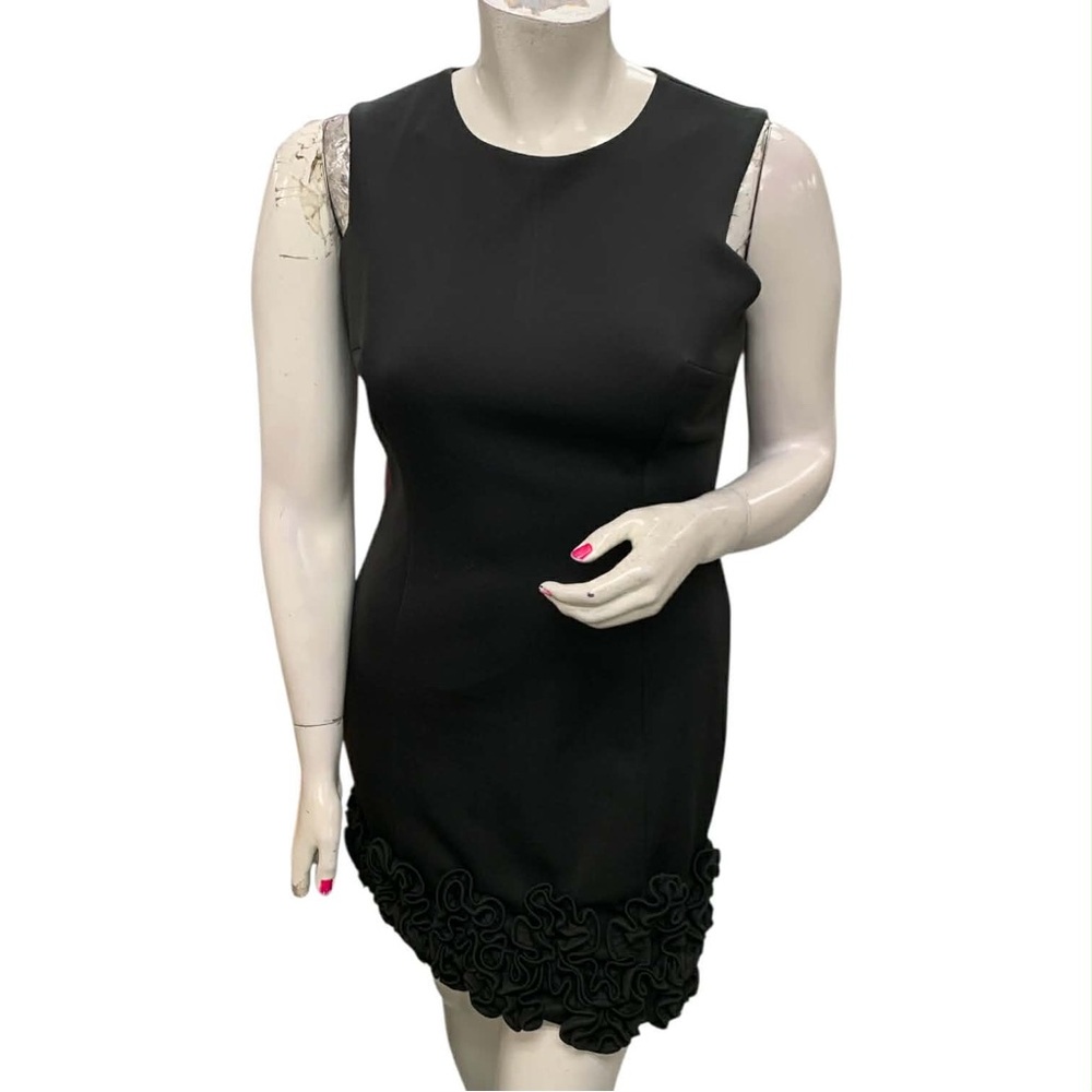 Donna Ricco Black Mini Dress with Ruffle Hem Size L